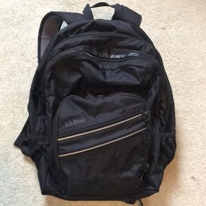 LL Bean black backpack- Super Deluxe Book Pack
